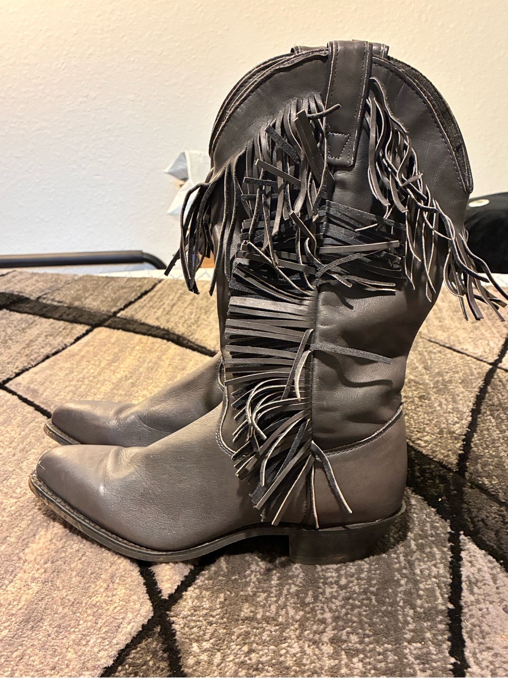 Vintage Capezio Gray Fringe Western Boots
